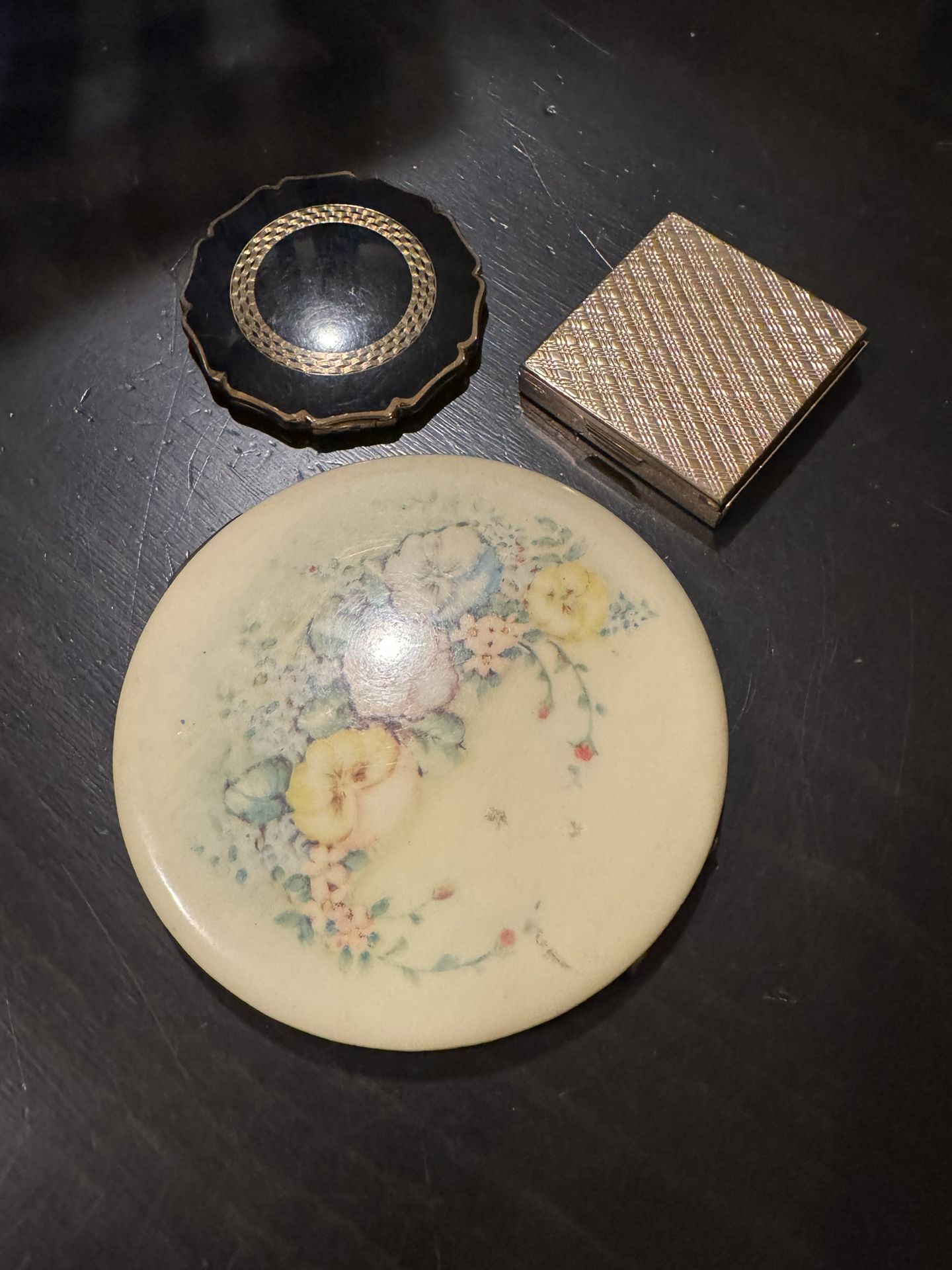 Set Of 3 Vintage Compact Mirrors