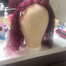 Burgundy Human Hair Wig 