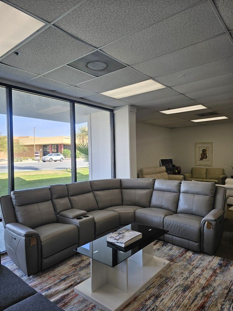 6-pc Leather Sectional Sofa-Addyson