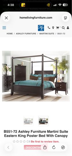 Millennium “Martini Suite” B551 Eastern King Poster Bed with Canopy