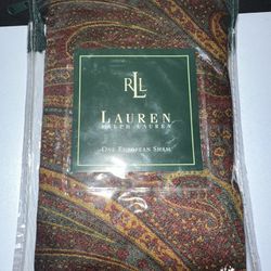 RARE! NEW 1 RALPH LAUREN *Great Barrington EURO Pillow SHAM PAISLEY Multicolored