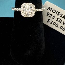 # 54- Exquisite Cushion-Set Moissanite Engagement Ring