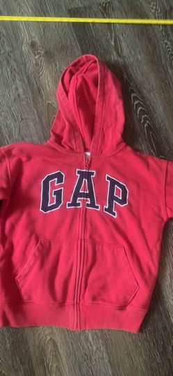 Used Red GAP Kids Full-Zip Logo Hoodie (Boys Size 10-12)