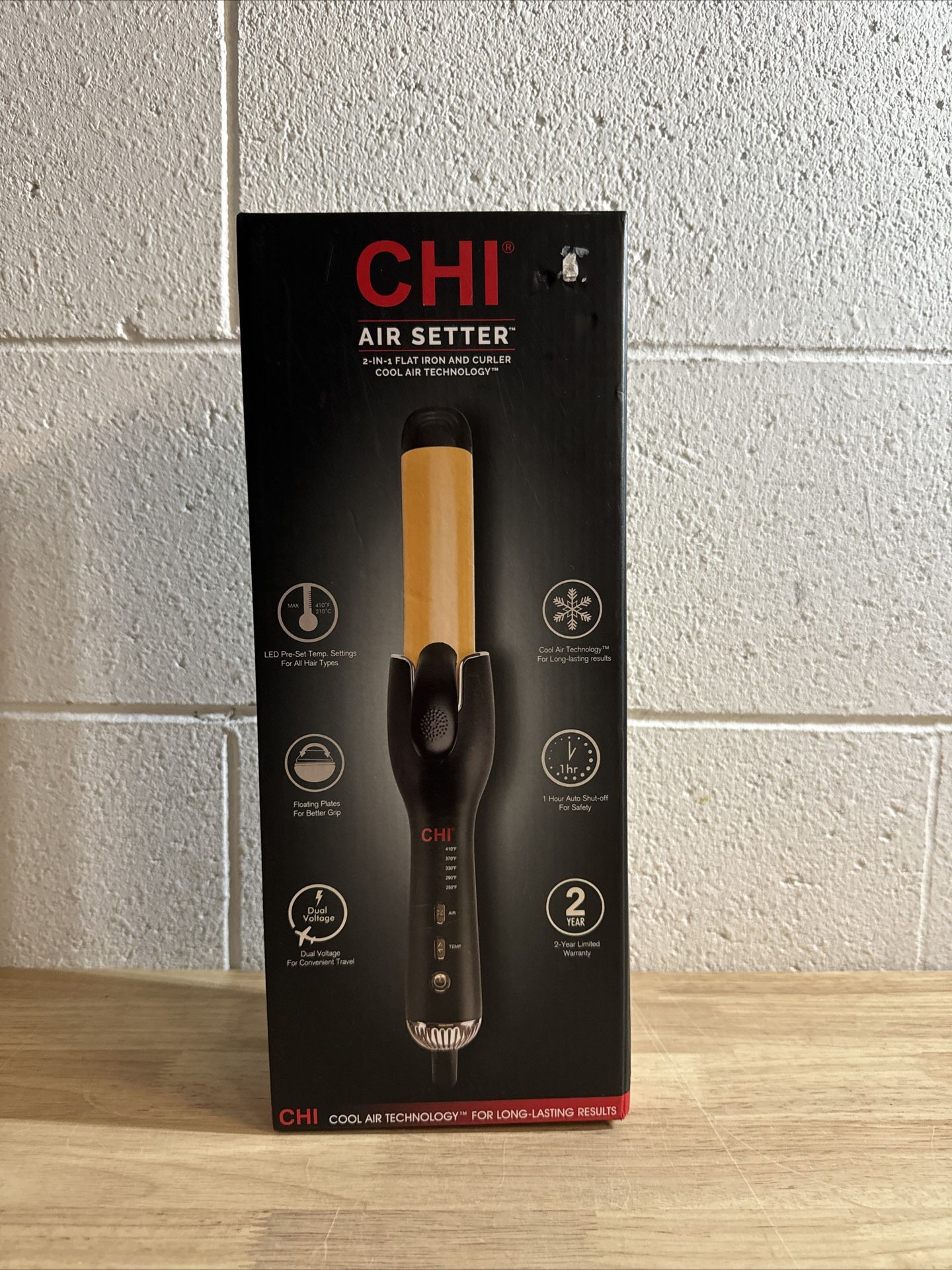 CHI Air Setter 2-In-1 Flat Iron & Curler Cool Air Technology Dual Voltage Sealed