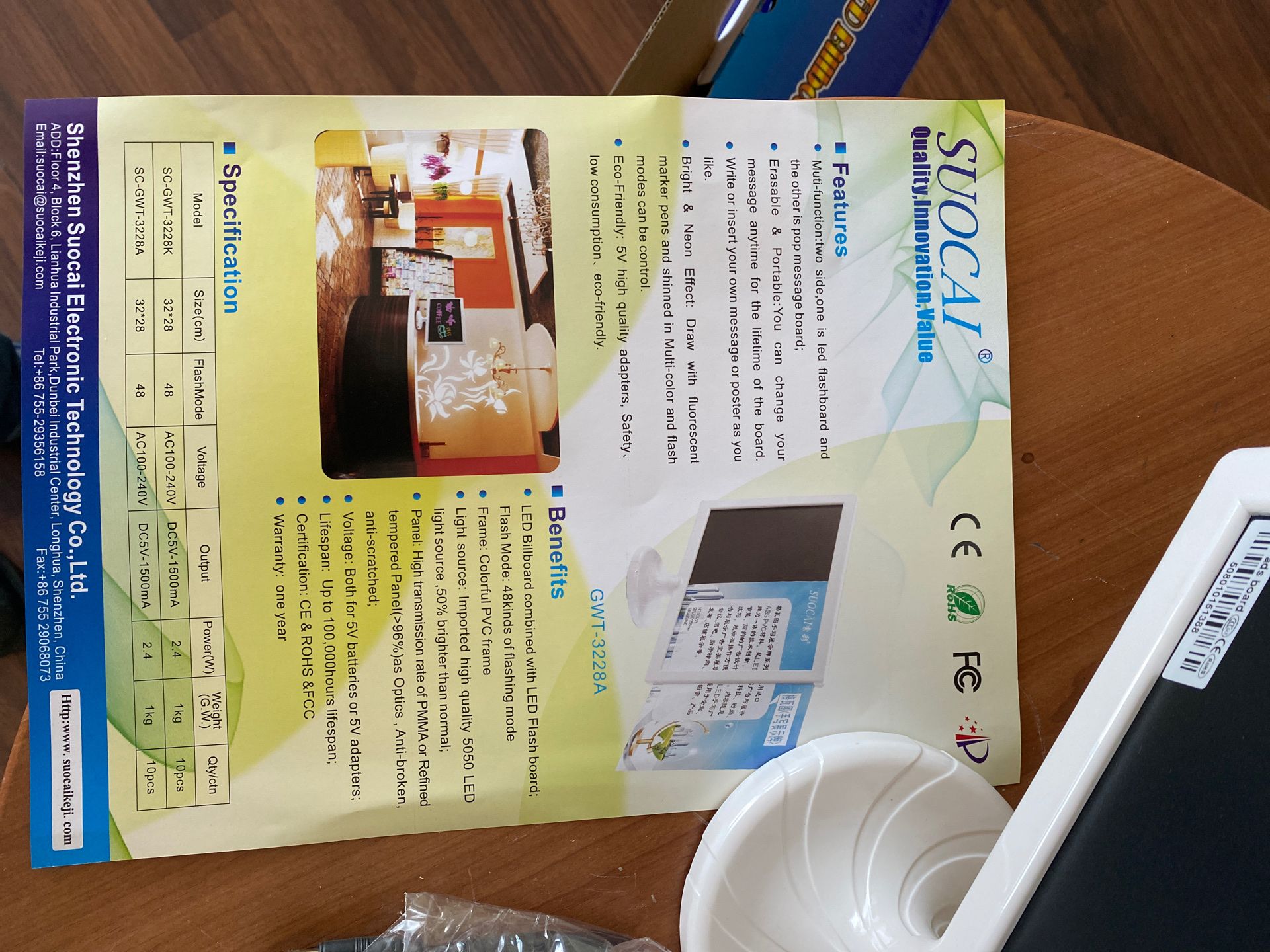Table LED board