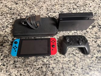 Nintendo Switch 1 w/ Docking Station, Sleeve, Case, and Pro Controller