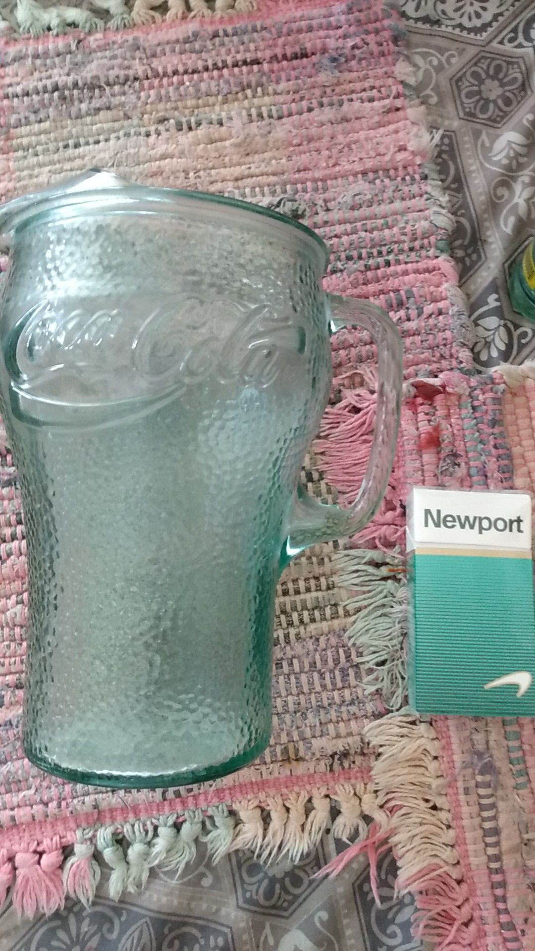 Vintage Large coca cola glass mug/pitcher