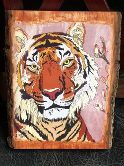 Tiger print wooden board
