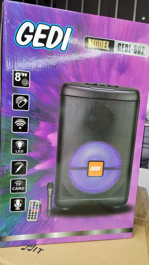 New Bluetooth Speaker Rechargeable DJ Karaoke 8"