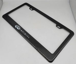 BRAND NEW INFINITI 100% Real Carbon Fiber License Plate Frame Tag Cover Original 3K