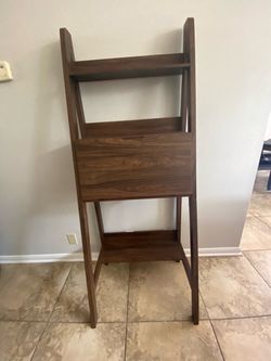 Wood Ladder Shelf with Desk