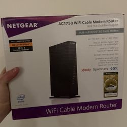 WiFi Cable Modem Router NETGEAR AC1750 (Model C6300) – Excellent Condition