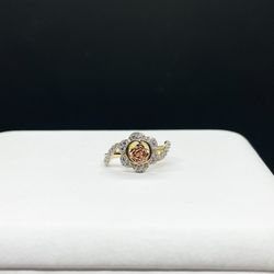 14k Solid Gold flower ring