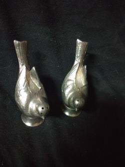 Vintage Pair Of Steel Birds Salt And Pepper Shaker
