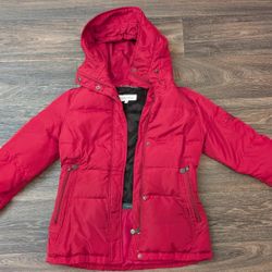Calvin Klein Women’s Red Puffer Jacket – Size XS