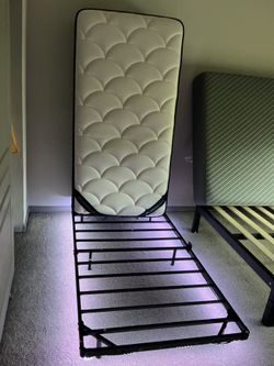 OBO Pick up ASAP or I will try to deliver within 10 miles- Almost New KIDS 14" Floating Bed Frame LED Light PLUS only 10 months old DREAMCLOUD MATTRES