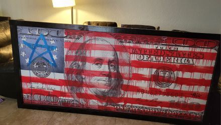 American Flag In Wood Frame