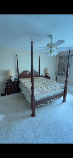 Solid wood, complete Ethan Alan Queen bedroom set
