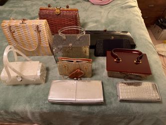Vintage handbags (with two silver modern items)