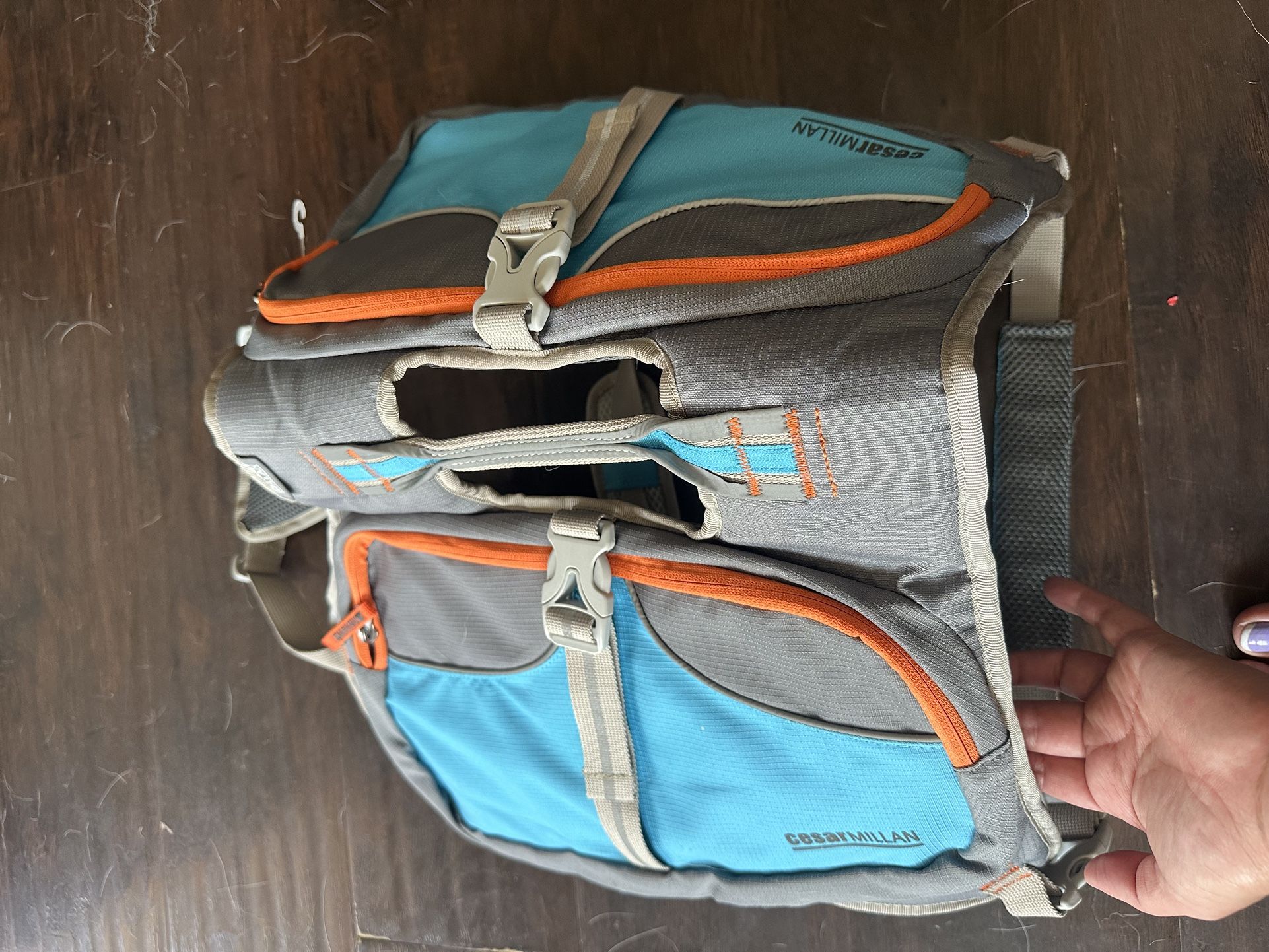 Cesar Millan Dog Hiking, travel, backpacking Backpack. Multiple Pockets