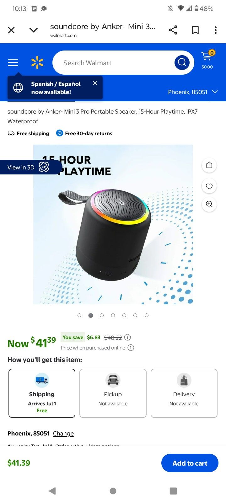 Sound Core Pro Speaker Black Handheld