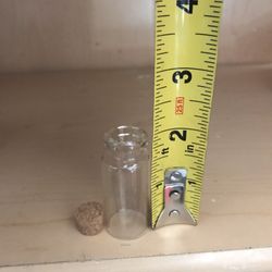 Glass vials with cork, 2inches tall, 110 count