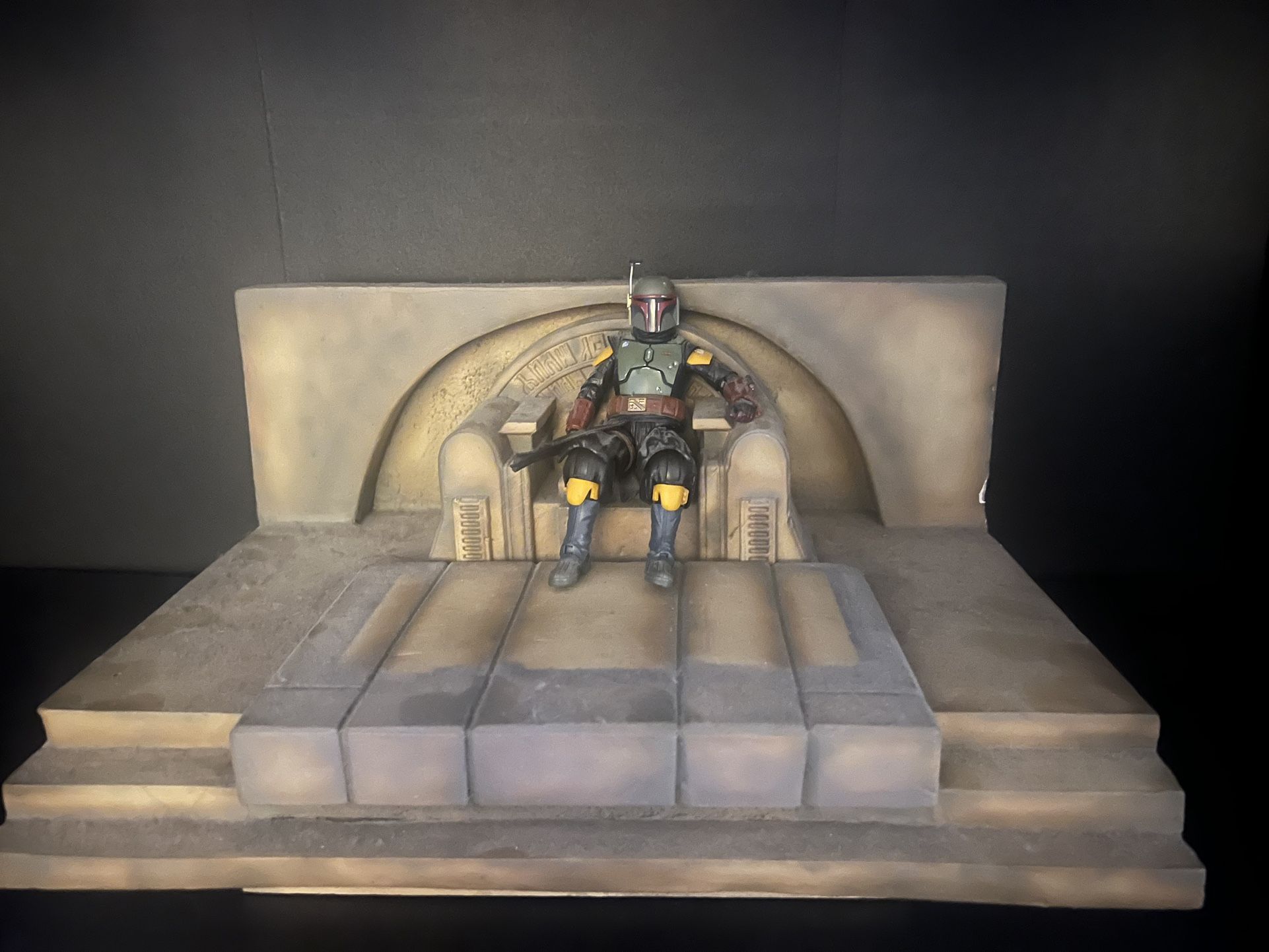 Star Wars Black Series 6” Boba Fett With Custom Throne Diorama