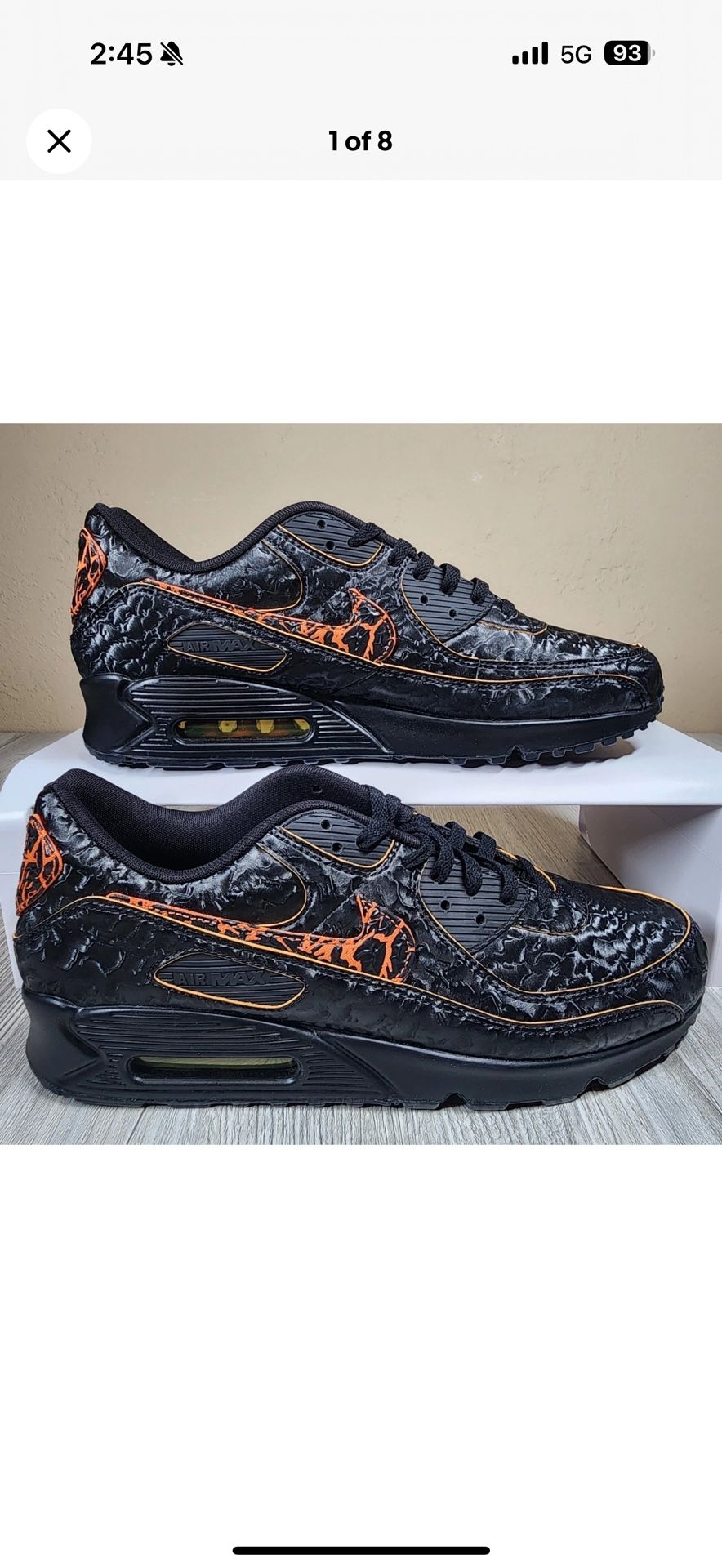 Nike Air Max 90 QS Elements Volcano Black/Orange Mens Size 15 New