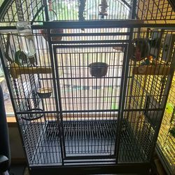 Large Wrought Iron Bird Cage Macaws, African Grey, Parrots