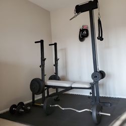Bench Press with pull down + weights
