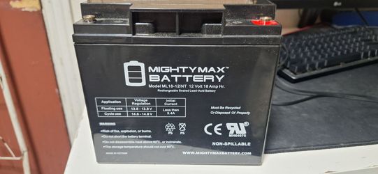 12 volts  18 amp Hr battery   new