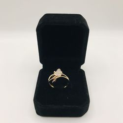 14k HEARS RING WITH CZ 