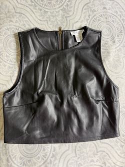 Kirious Los Angeles Faux Leather Crop Top Small
