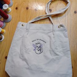 Corduroy Tote Bag Kpop Design Embroideried