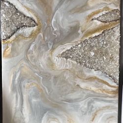 Abstract Flow Crystal Painting Canvas 