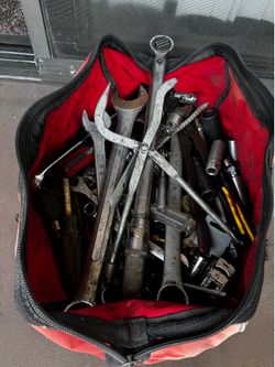 Milwaukee Tool Bag w/ Assorted Mechanics Hand Tools – Craftsman, Sockets & Wrenches