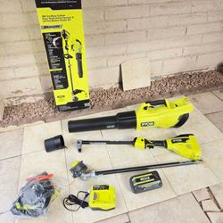 RYOBI 40V HP Brushless Whisper Series Weed Eater String Trimmer and Leaf Blower KIT