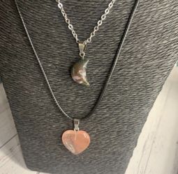 2 natural stone necklaces