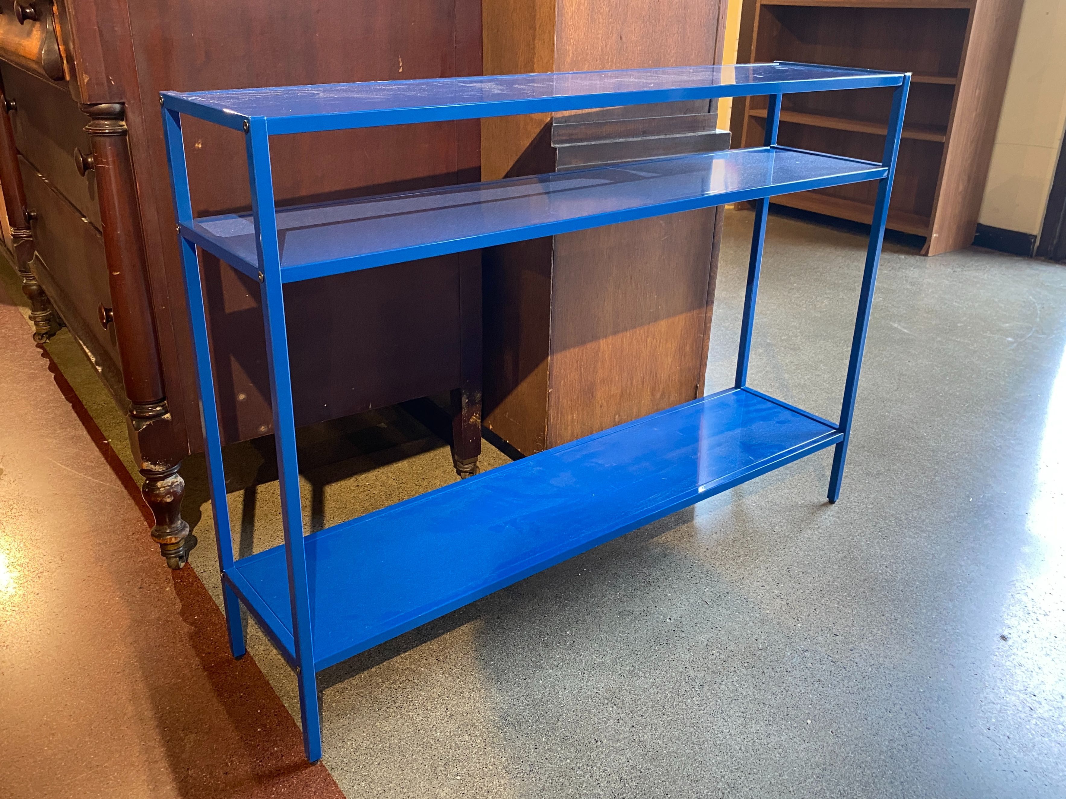 Lightweight Blue Metal Sofa Table