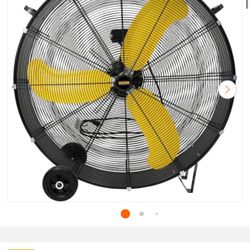 36 in. Industrial Drum Fan in Black, 18600 CFM High Velocity 2 Speed 3/5 HP Heavy Duty Metal Air Circulator