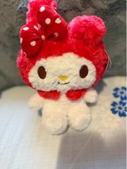 🎀 Sanrio My Melody Red Fluffy Plush NWT — Soft Kawaii Stuffed Animal