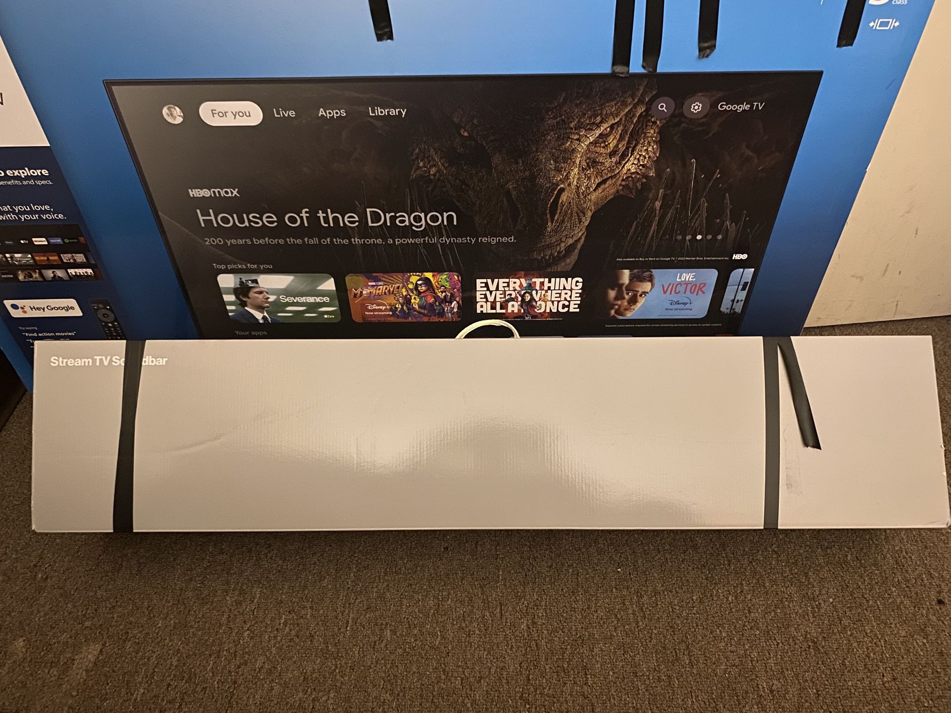 43 Inch 4k Ultra Google Smart Tv & A Stream Tv Sound Bar