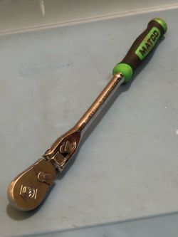 Matco Tools 3/8" DRIVE 12-1/2" EIGHTY8 TOOTH LOCKING FLEX HEAD RATCHET WITH ERGO HANDLE - GREEN