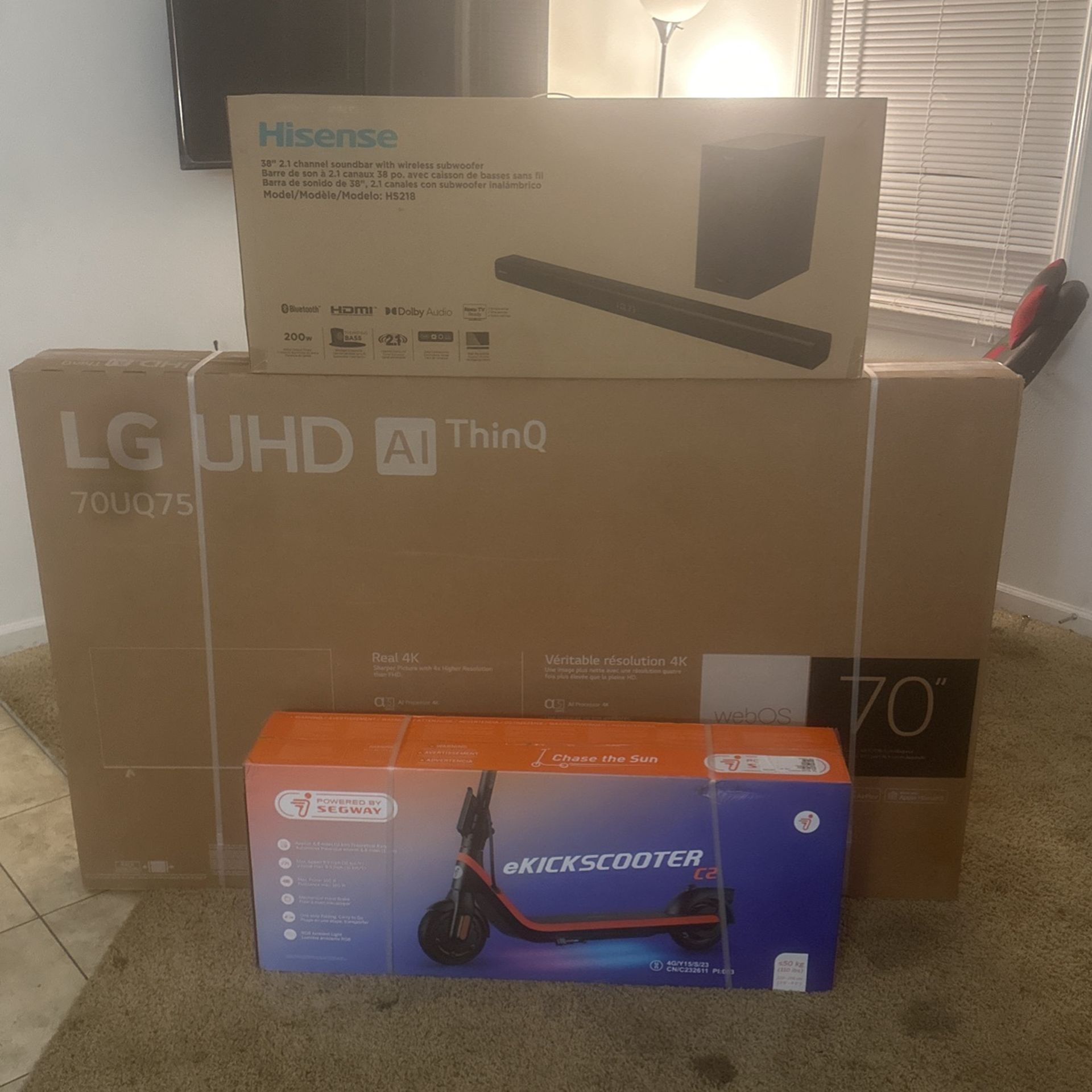 LG, 70. Inch Sound Bar , Ekick Scooter