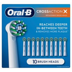 Oral-B Cross Action Electric Toothbrush Replacement Brush Heads - 10 Pack White Retail $86.00
