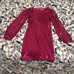 Pink Sequin Party Dress