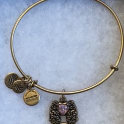 ALEX AND ANI Rafaelian gold FORTUNE'S FAVOR CHARM "LOVE & LUCK" BANGLE Bracelet.  Great condition, worn only two times 