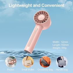 Brand New 2600mAh Mini Handheld Fan with 3 Adjustable Speeds, 3-16H Usage Time and Newly Upgraded Motor