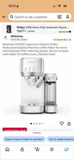Selling for $65 Espresso, latte, cappuccino machine MATTina