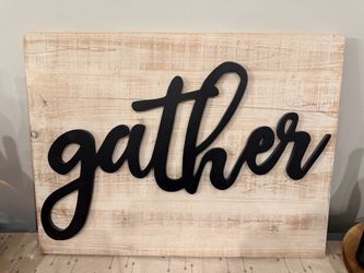 Large Rustic “Gather” Wood Sign – 24.75” x 18.5”